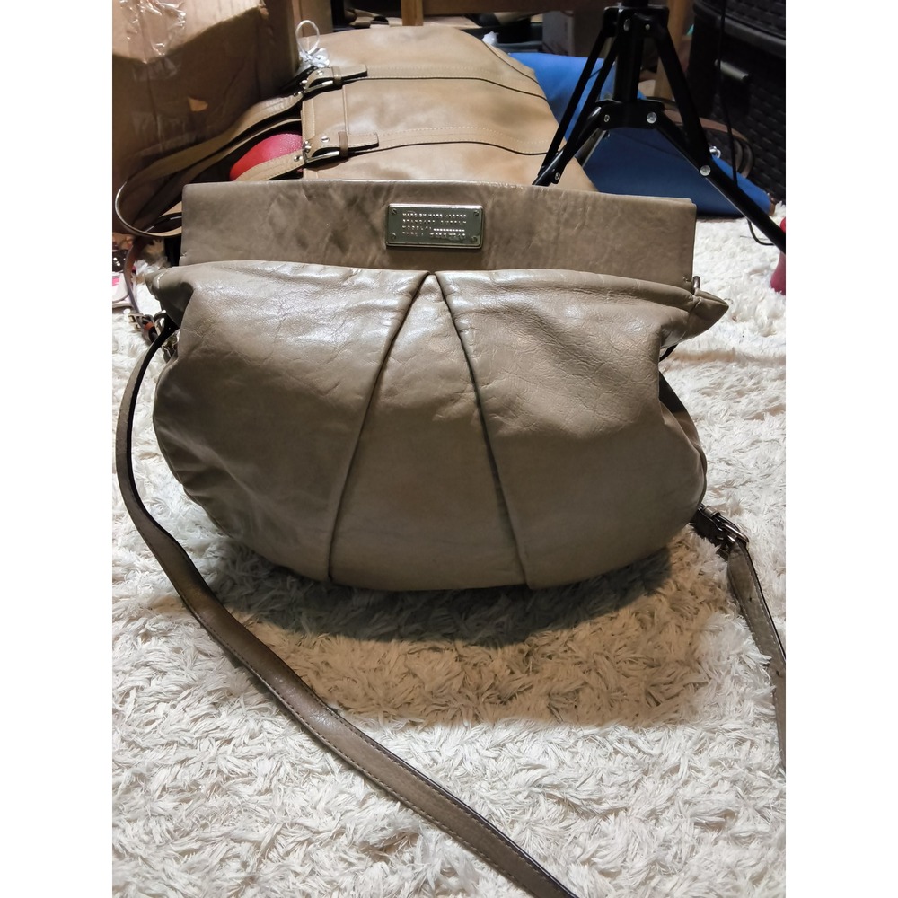 8.Marc by Marc Jacobs Classic Q Fran Taupe Leather Satchel Crossbody Bag